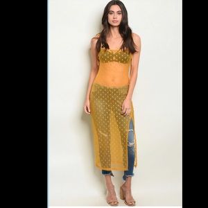 Sheer mustard colored Top